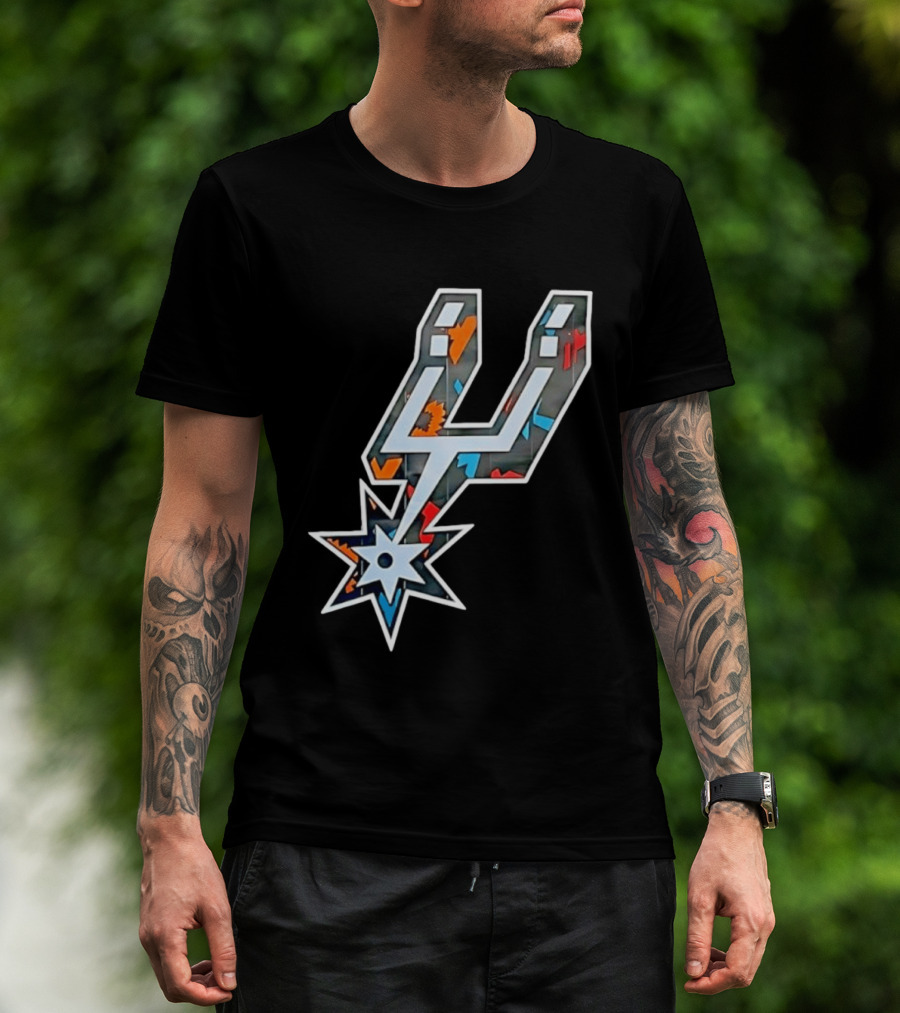 San Antonio Spurs Fiesta Colors Iconic Basketball T-Shirt