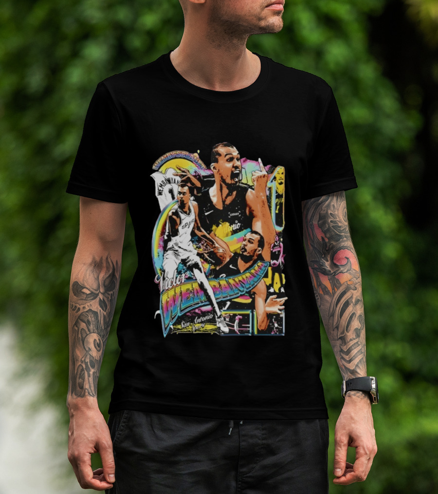 Victor Wembanyama X The Alien Mashup San Antonio Spurs Basketball #1 Wemby T-Shirt