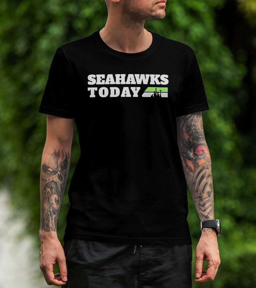 Seattle Seahawks Today Skyline Green T-Shirt