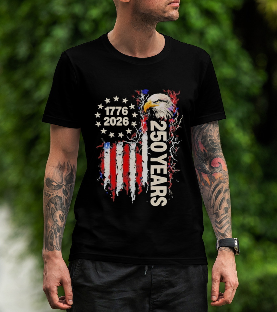 Patriotic Bald Eagle 1776 2026 USA 250 Years Anniversary Celebration T-Shirt
