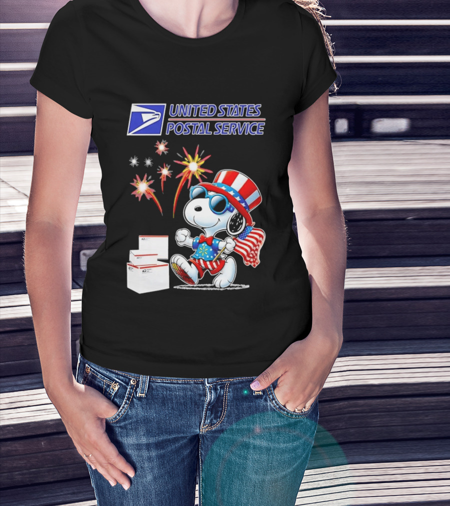 Snoopy Fourth Of July United States Postal Service Patriotic Celebration T-Shirt