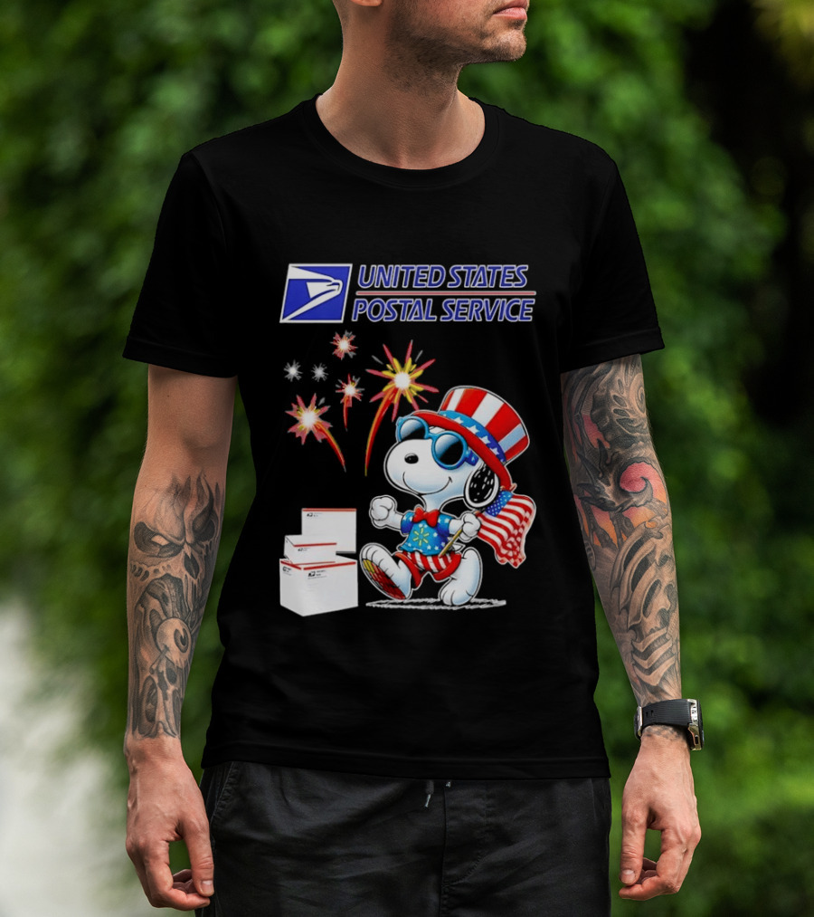 Snoopy Fourth Of July United States Postal Service Patriotic Celebration T-Shirt