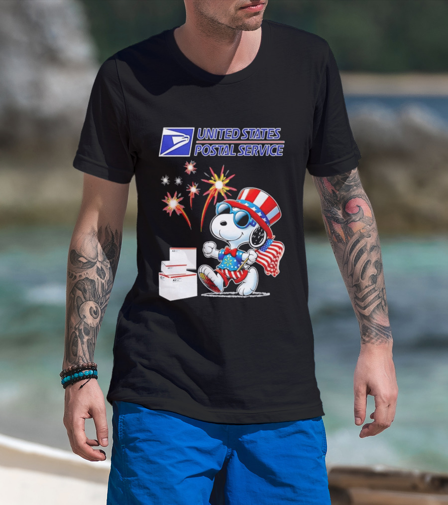 Snoopy Fourth Of July United States Postal Service Patriotic Celebration T-Shirt