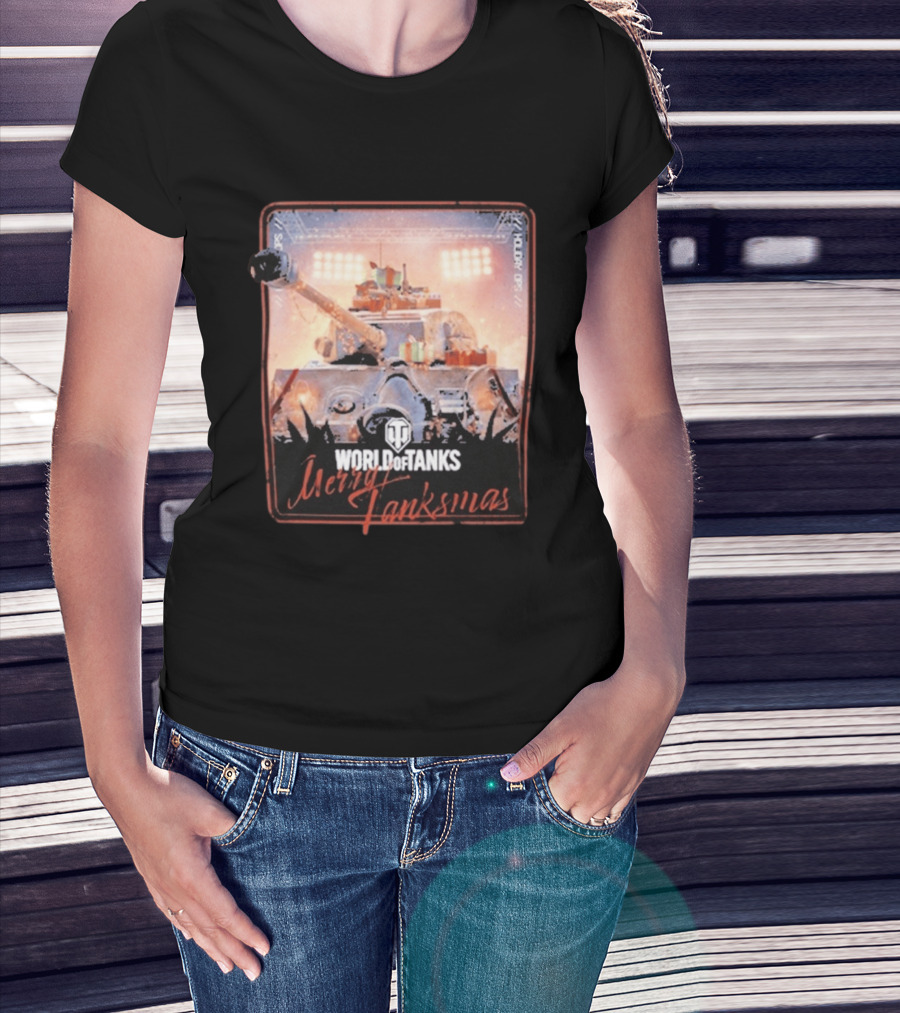 World Of Tanks Merry Tanksmas Holiday Ops Festive Tank T-Shirt