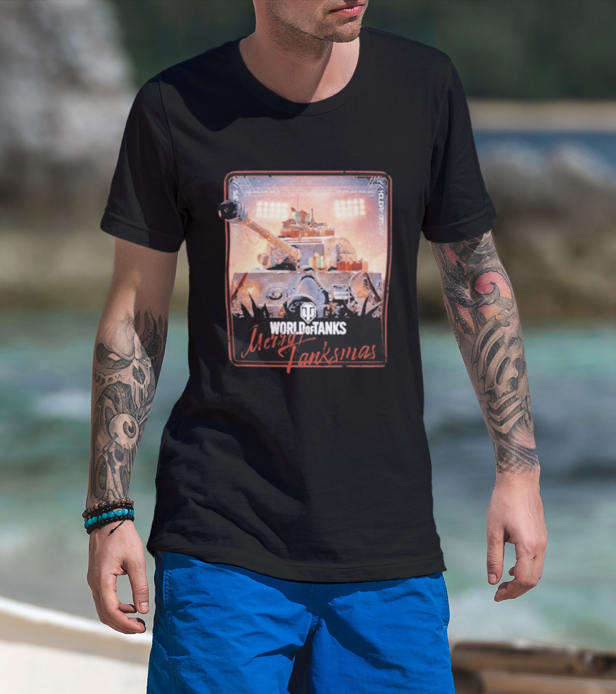 World Of Tanks Merry Tanksmas Holiday Ops Festive Tank T-Shirt