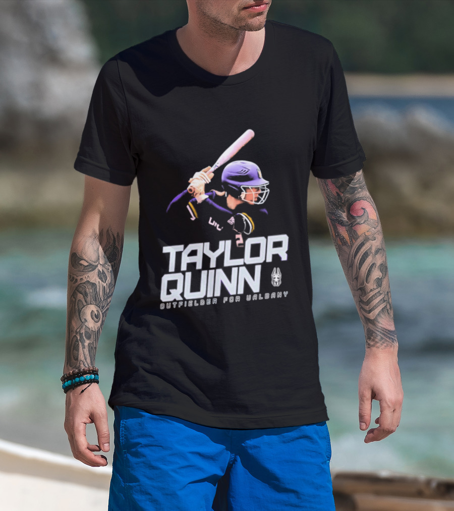 Taylor Quinn UAlbany Outfielder Baseball Sports T-Shirt