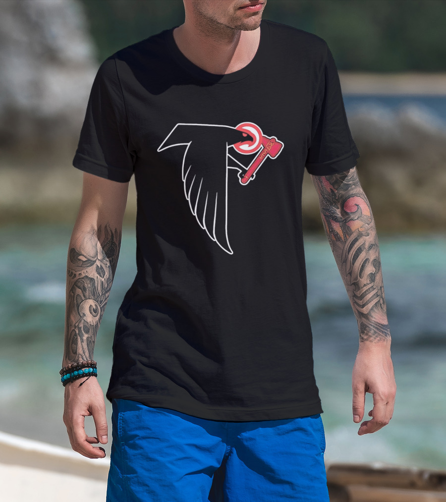 Atlanta Falcons Bird Holding Tomahawk Axe T-Shirt
