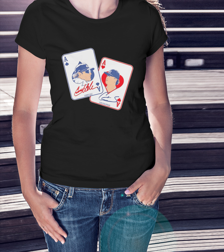 Gerrit Cole Cam Schlittler Ace Of Spades And Hearts Baseball Player Cards Men's T-Shirt