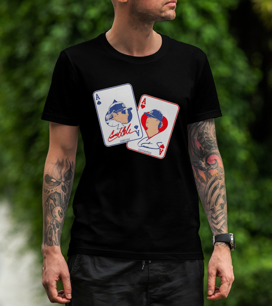 Gerrit Cole Cam Schlittler Ace Of Spades And Hearts Baseball Player Cards Men's T-Shirt