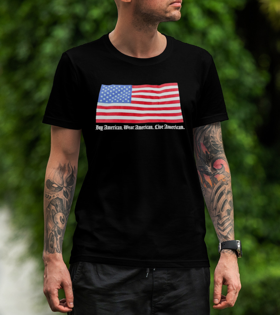 Buy American Wear American Live American Flag Stars And Stripes T-Shirt