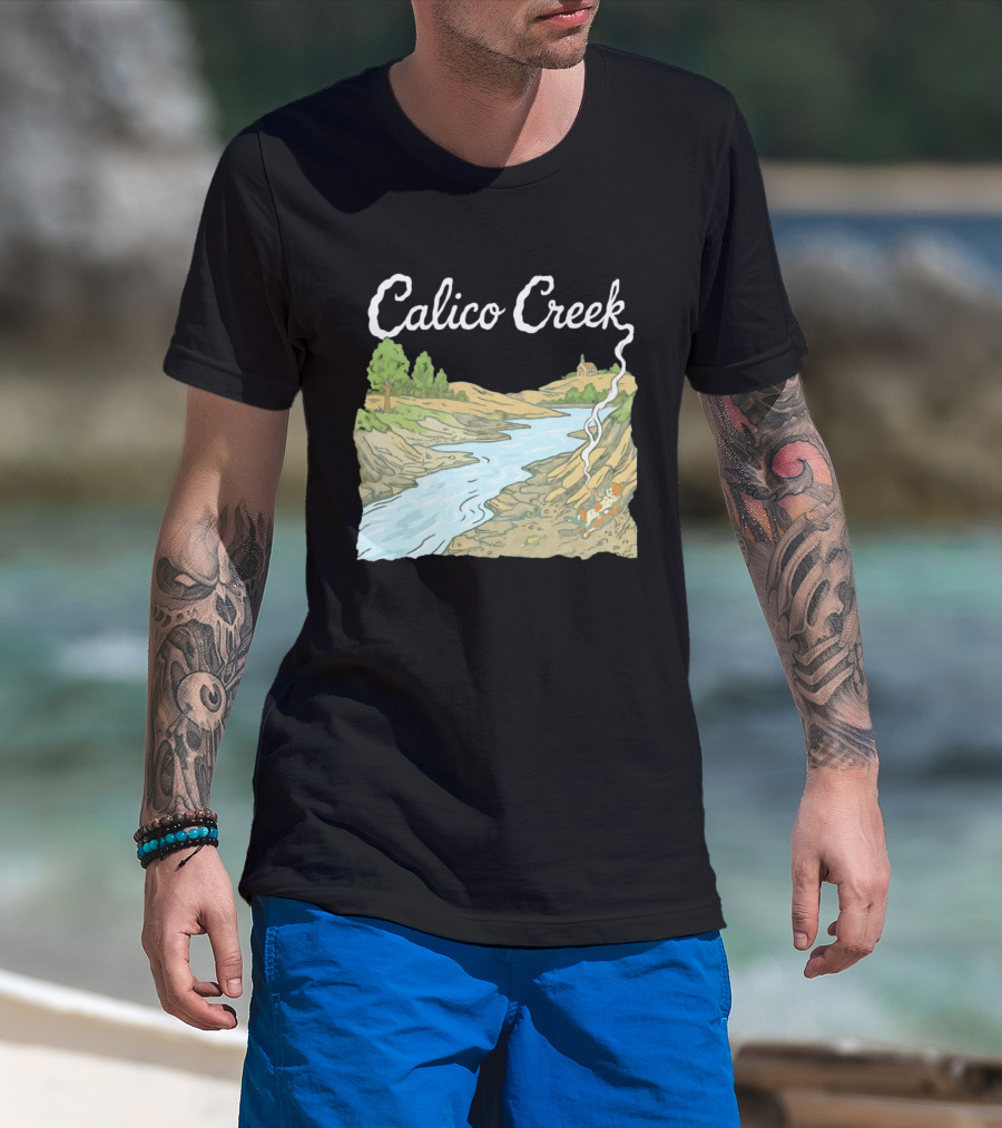 Calico Creek Scenic River And Countryside Landscape T-Shirt