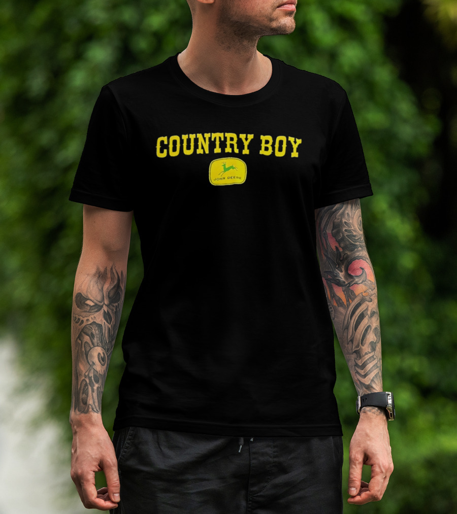 Country Boy John Deere Logo Farming Lifestyle T-Shirt