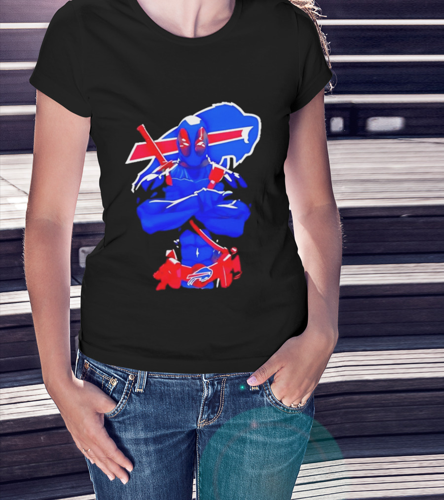 Deadpool Meditation Buffalo Bills Super Hero Football Fan T-Shirt