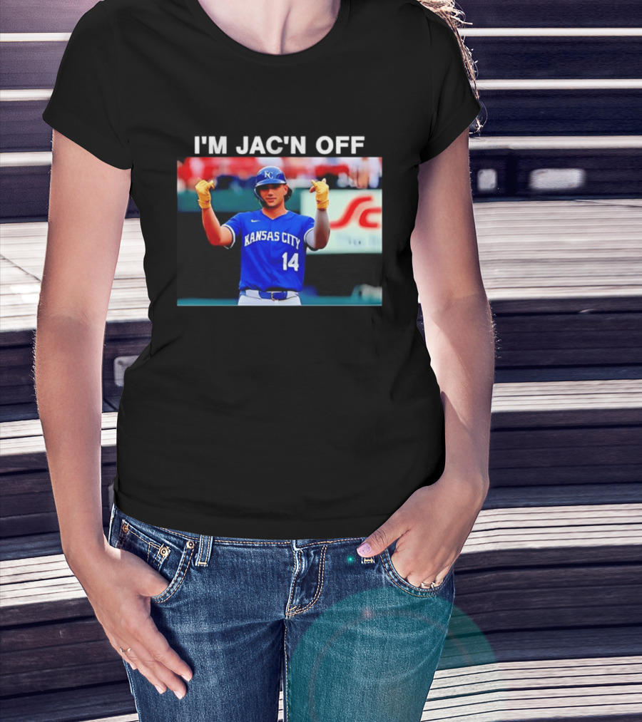 Kansas City Baseball Jac Caglianone Number 14 I'm Jac'n Off T-Shirt