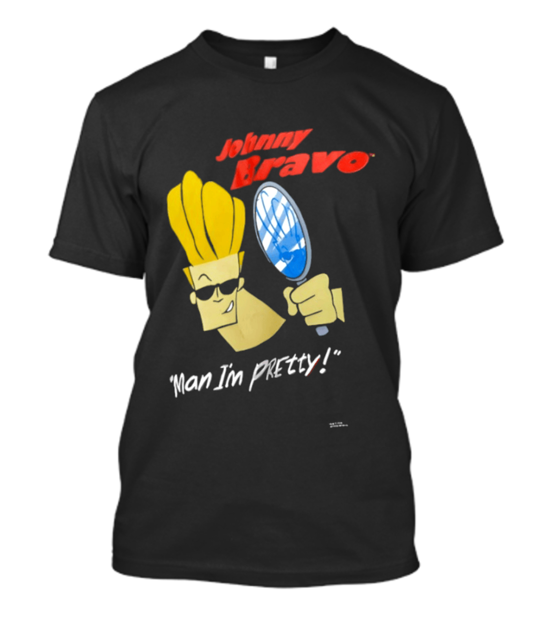 Johnny Bravo Man I'm Pretty Magnifying Mirror T-Shirt
