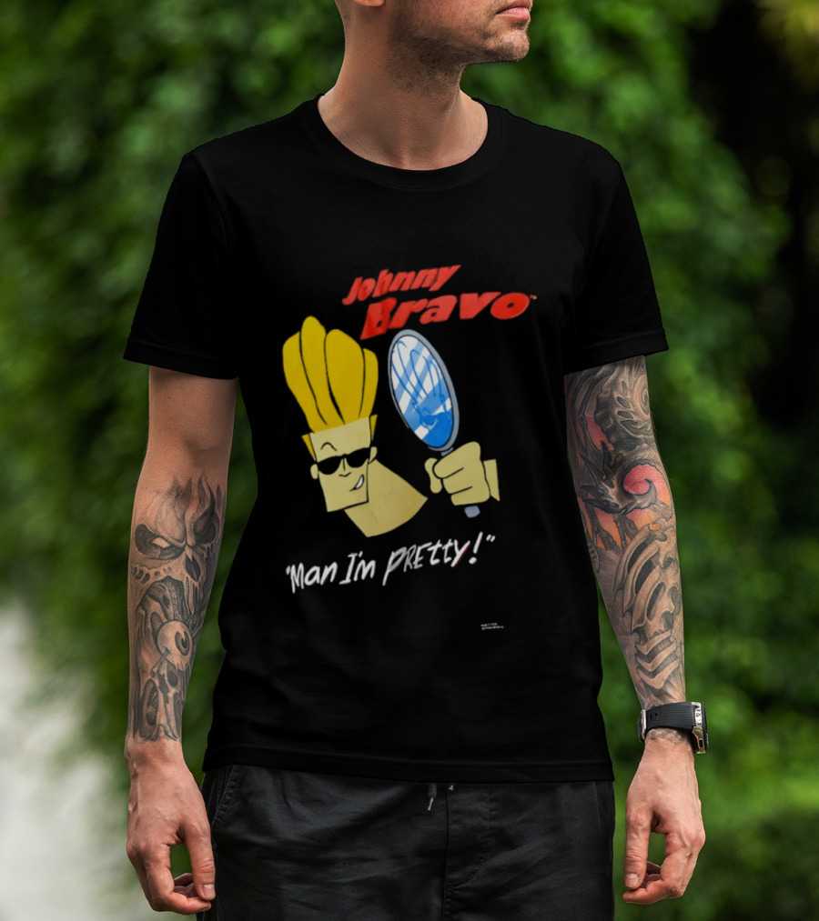 Johnny Bravo Man I'm Pretty Magnifying Mirror T-Shirt
