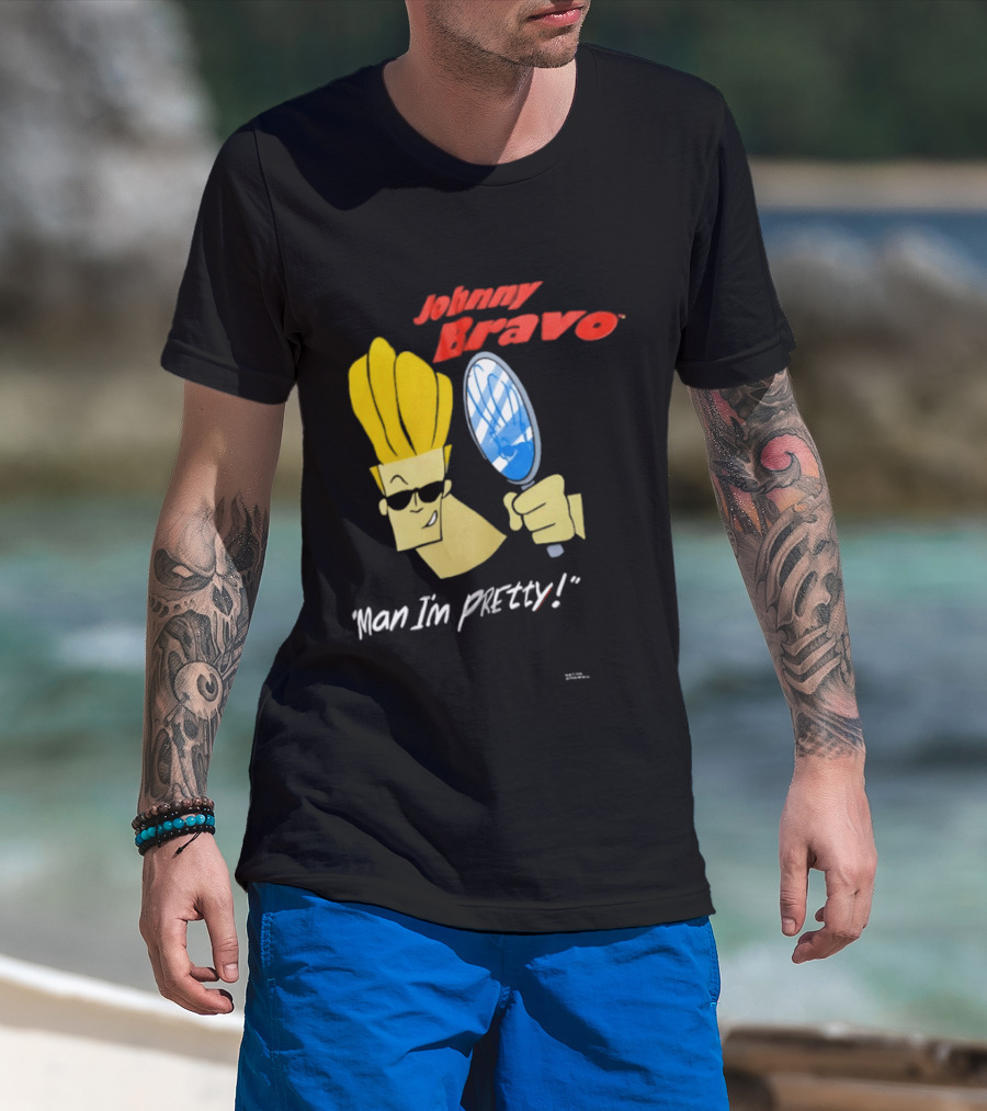 Johnny Bravo Man I'm Pretty Magnifying Mirror T-Shirt