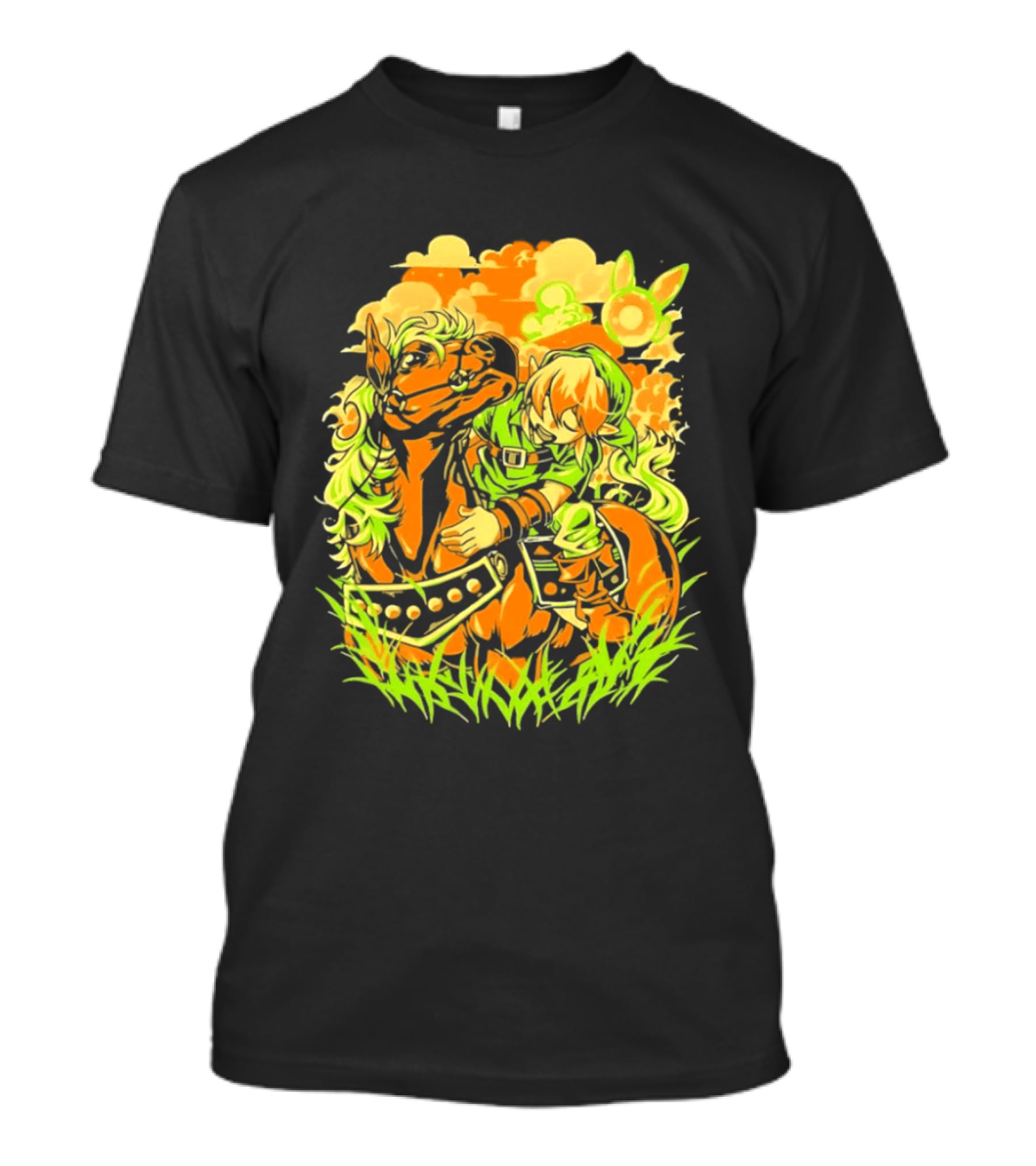 Legend Of Zelda Link And Epona Journey Through Hyrule Fields Adventure T-Shirt