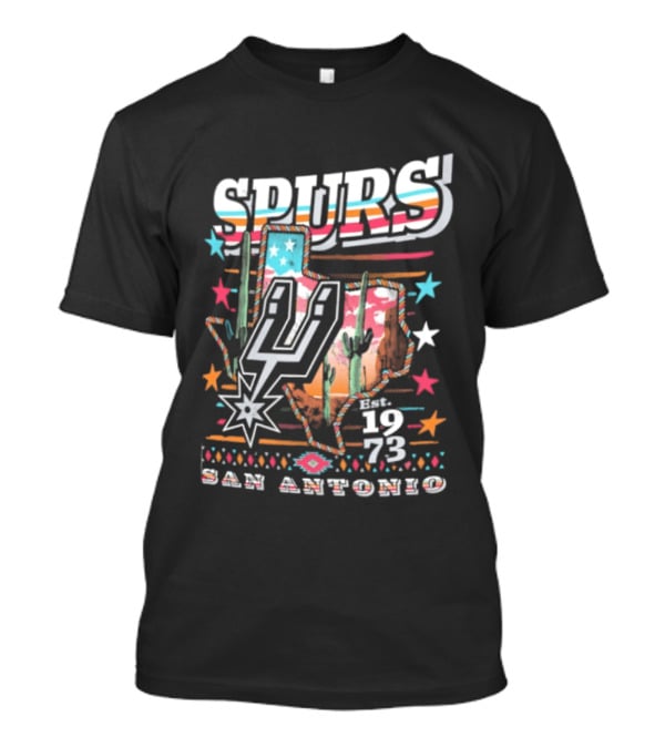 Spurs San Antonio 1973 Desert Cactus Stars Retro Western T-Shirt
