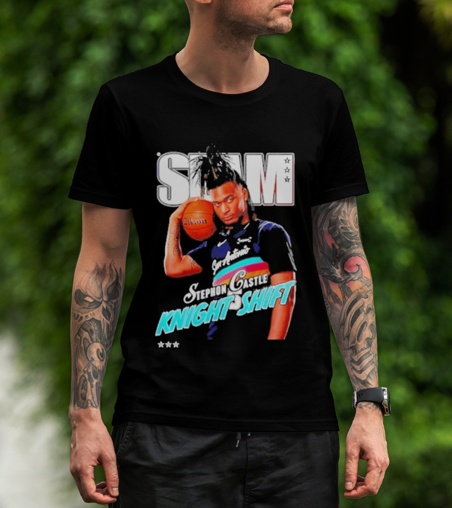 San Antonio Spurs Stephon Castle Slam Knight Shift T-Shirt