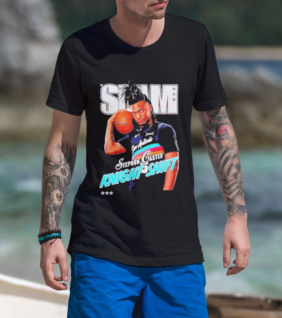 San Antonio Spurs Stephon Castle Slam Knight Shift T-Shirt