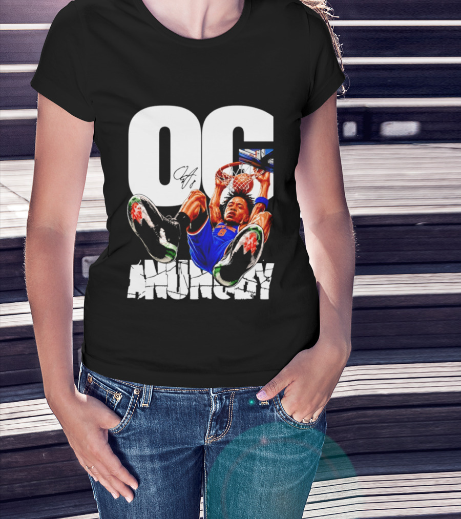 OG Anunoby Dunking New York Knicks Caricature T-Shirt