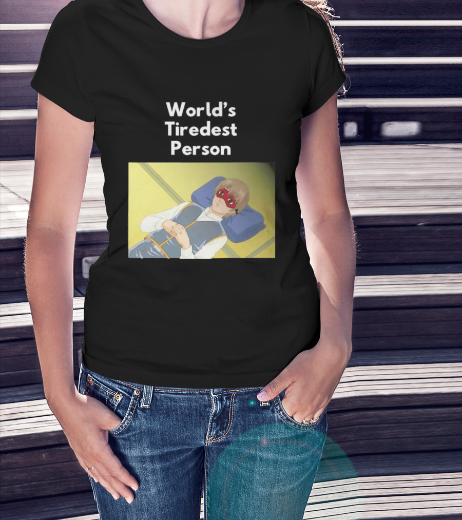 Okita Sougo World's Tiredest Person Anime Character Relaxing T-Shirt