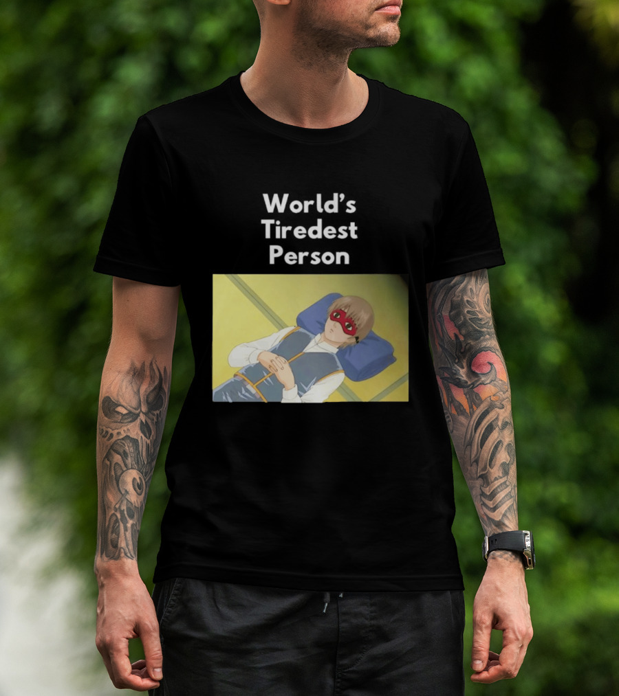 Okita Sougo World's Tiredest Person Anime Character Relaxing T-Shirt