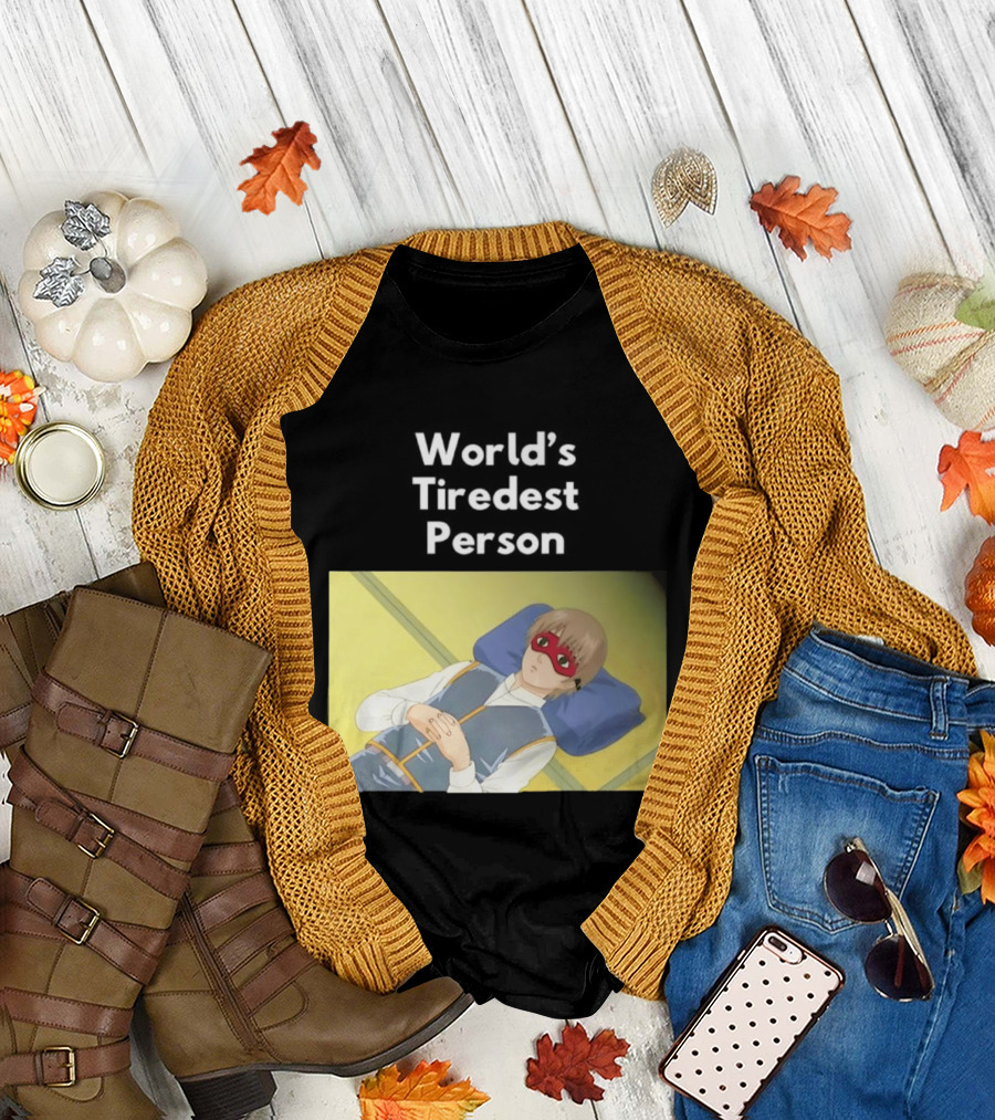 Okita Sougo World's Tiredest Person Anime Character Relaxing T-Shirt