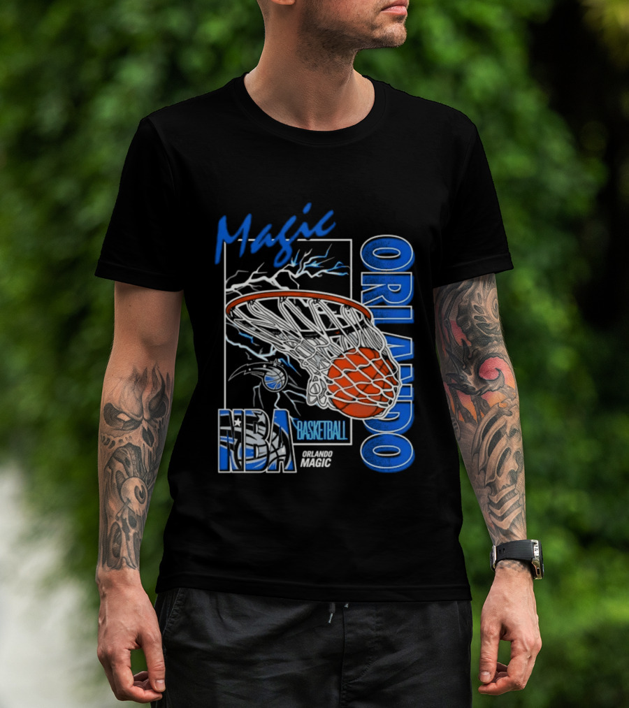 Magic Orlando Basketball NBA Lightning Swish T-Shirt