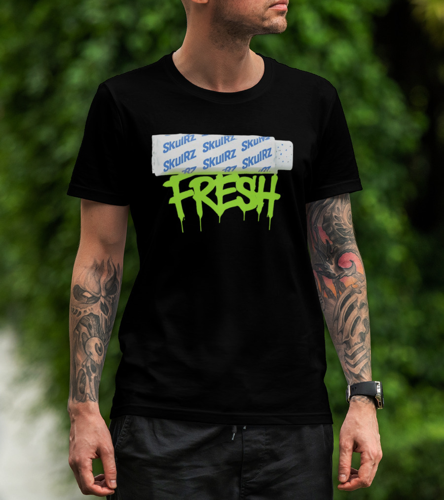 Skulrz Fresh Gum Stylized Wrapper And Green Dripping T-Shirt