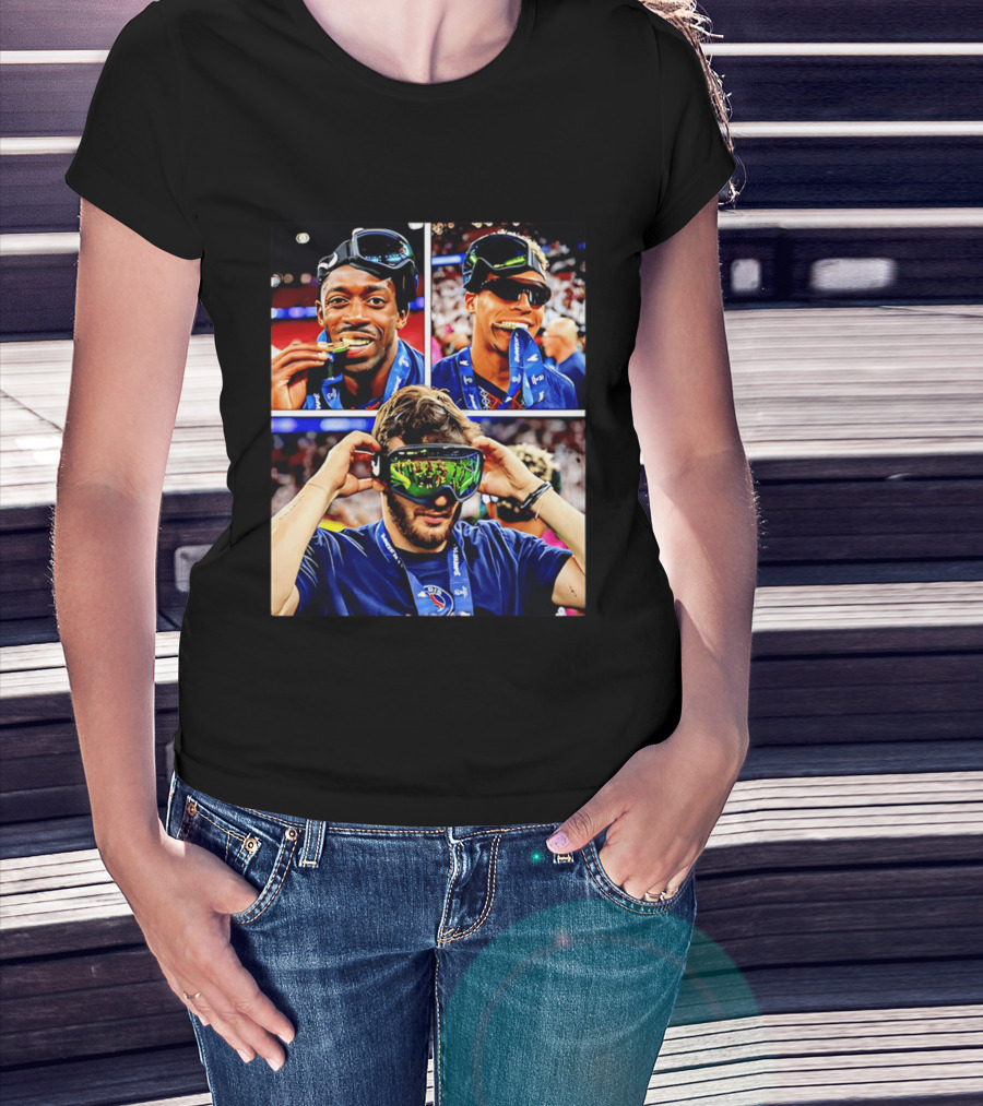 Paris Saint Germain Champions Celebration With Medals And Goggles T-Shirt