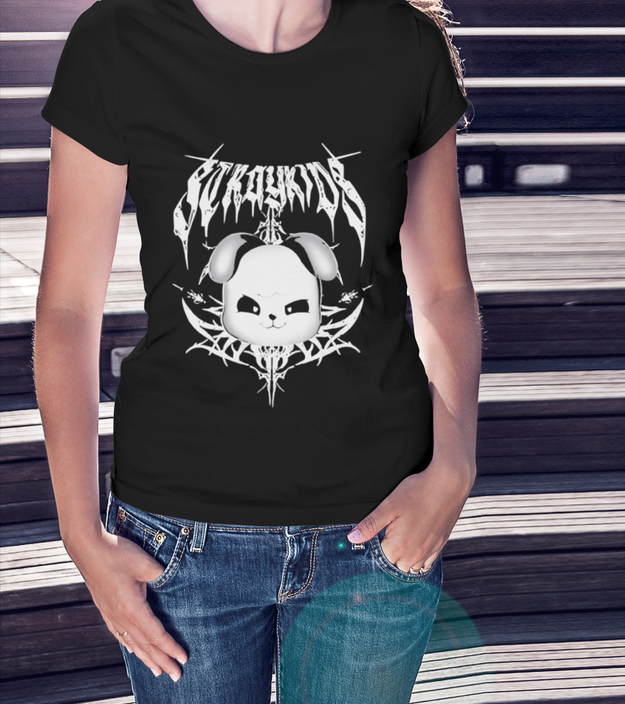 PuppyM Stray Kids Death Metal Style Band T-Shirt