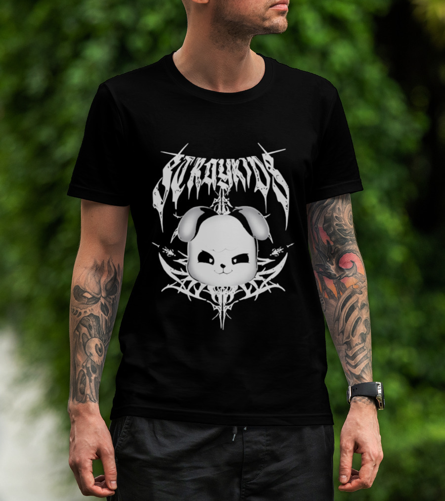 PuppyM Stray Kids Death Metal Style Band T-Shirt