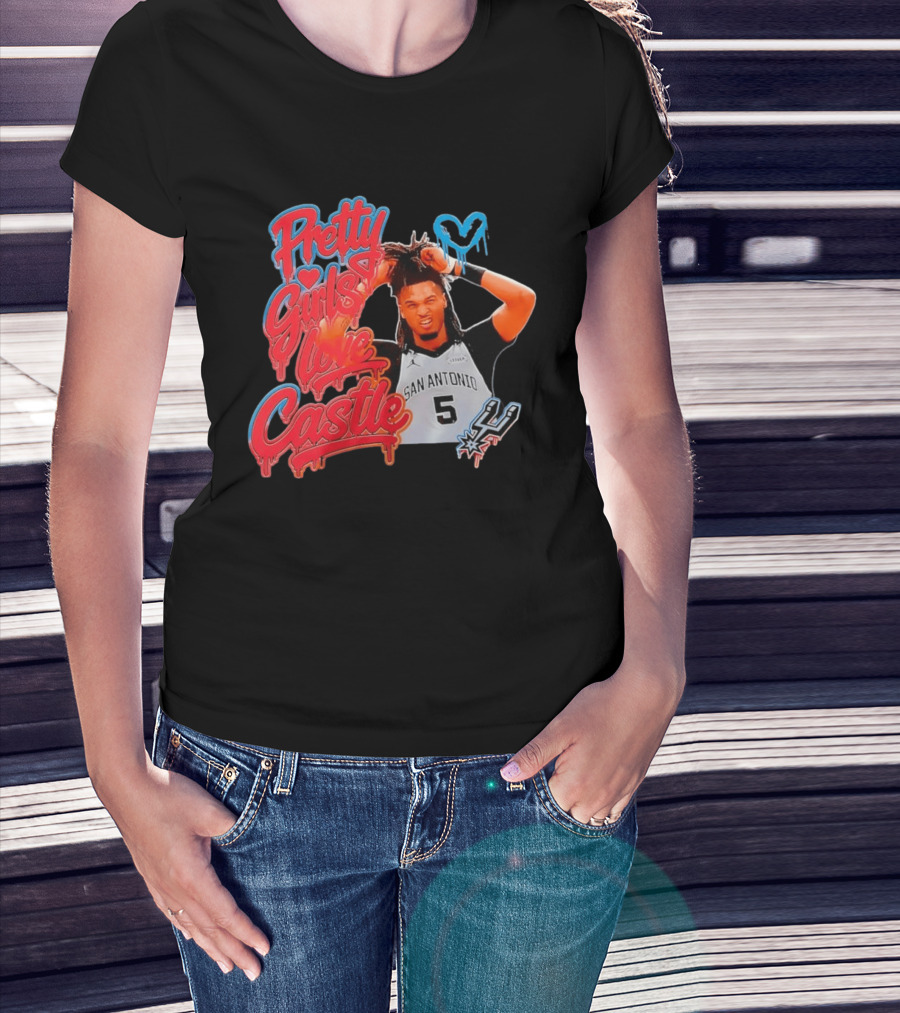 Pretty Girls Love Castle San Antonio Number 5 Spurs T-Shirt