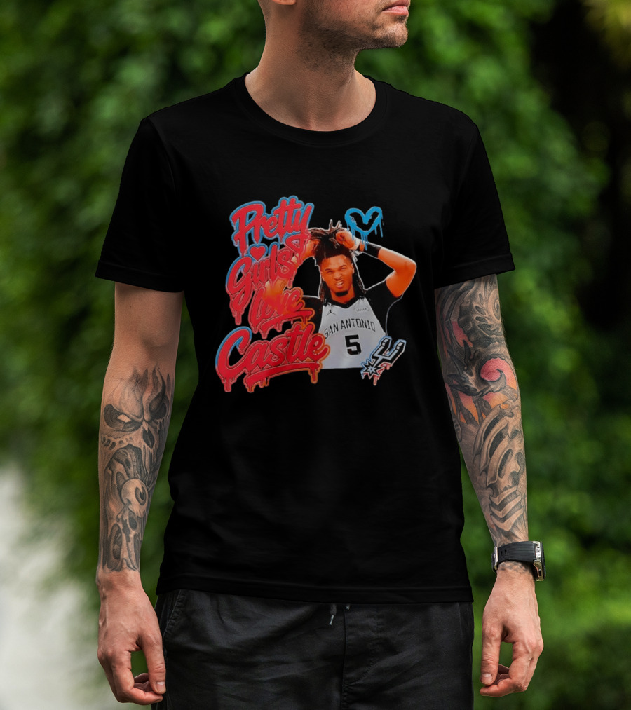 Pretty Girls Love Castle San Antonio Number 5 Spurs T-Shirt
