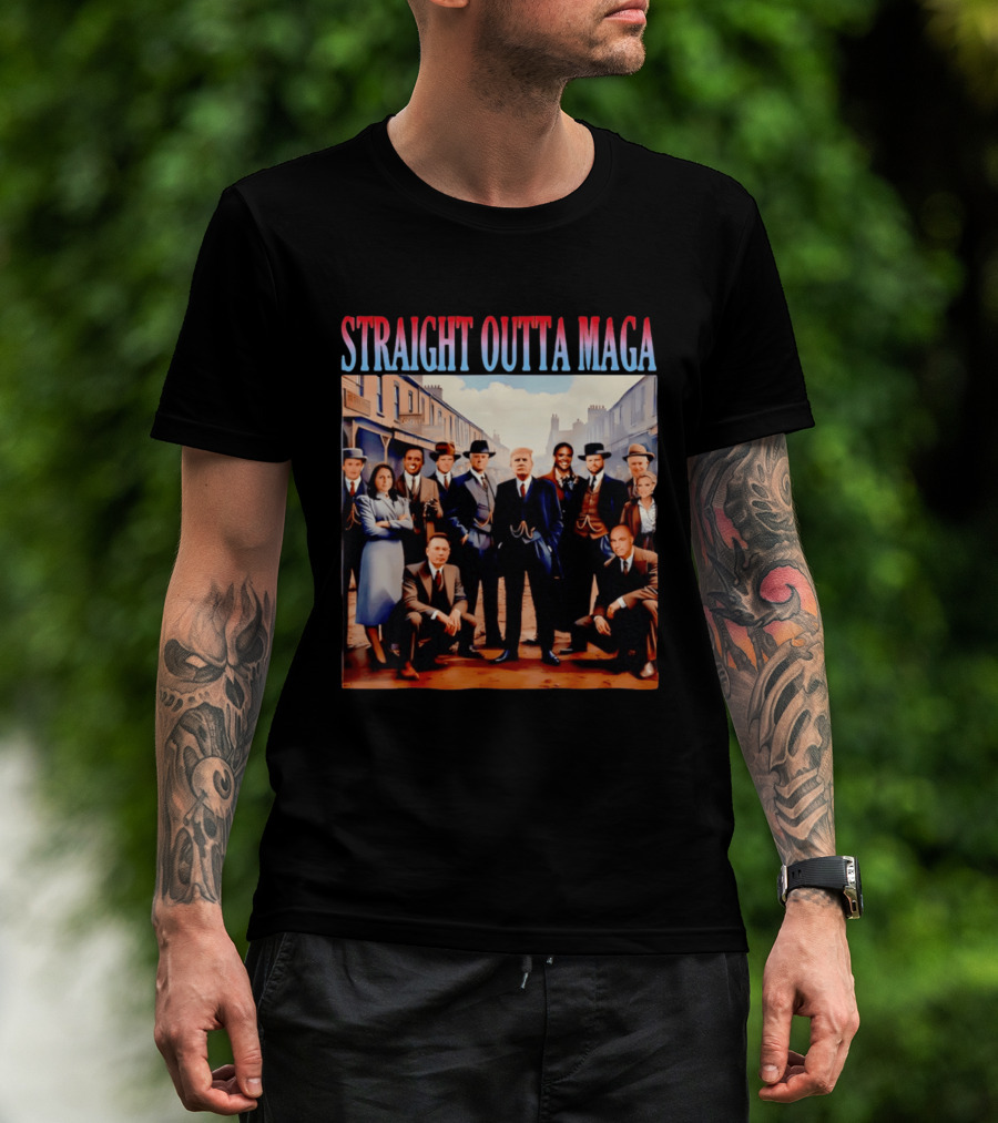 Straight Outta MAGA Donald Trump Elon Musk Tucker Carlson Vivek Ramaswamy Peaky Blinders T-Shirt