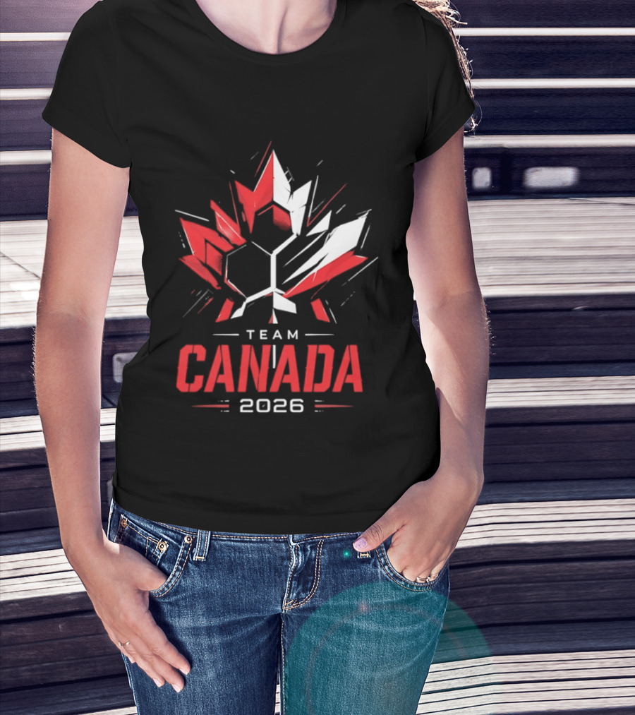 Team Canada 2026 Maple Leaf Geometric Sport Team Canada 2026 T-Shirt