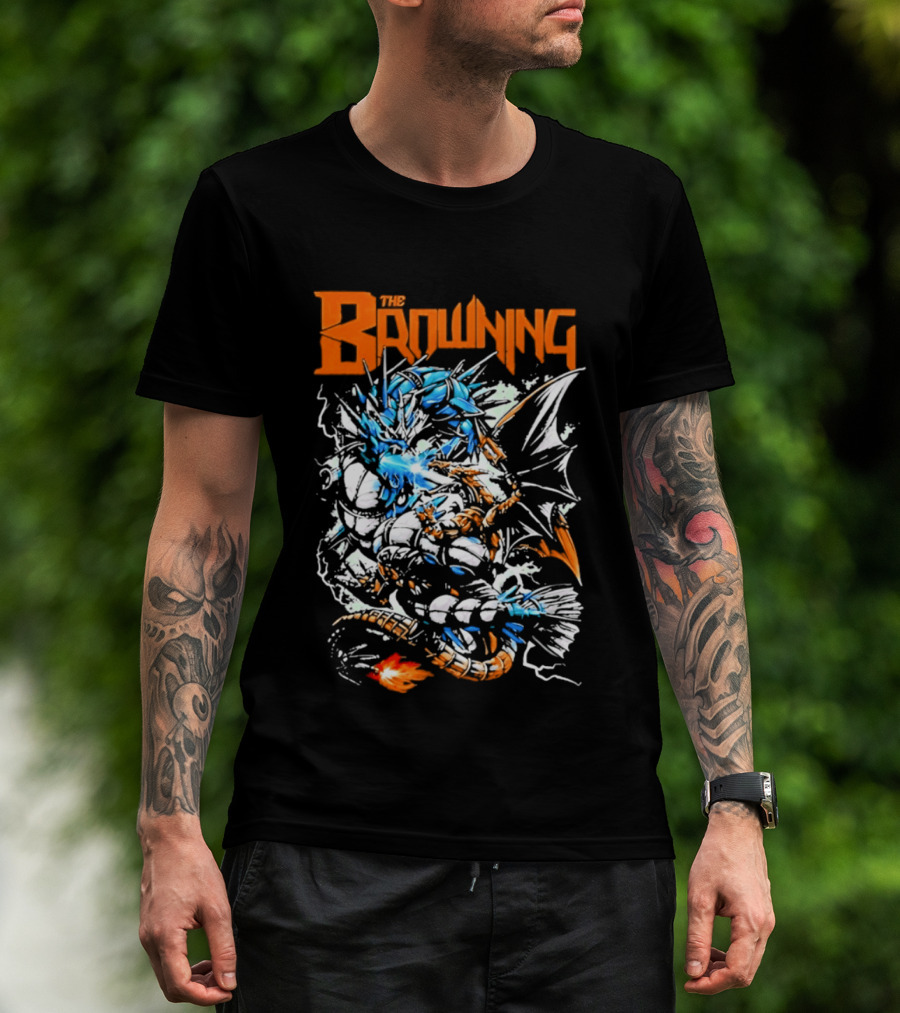 The Browning Cybernetic Dragon Sci Fi Fantasy Heavy Metal Battle T-Shirt