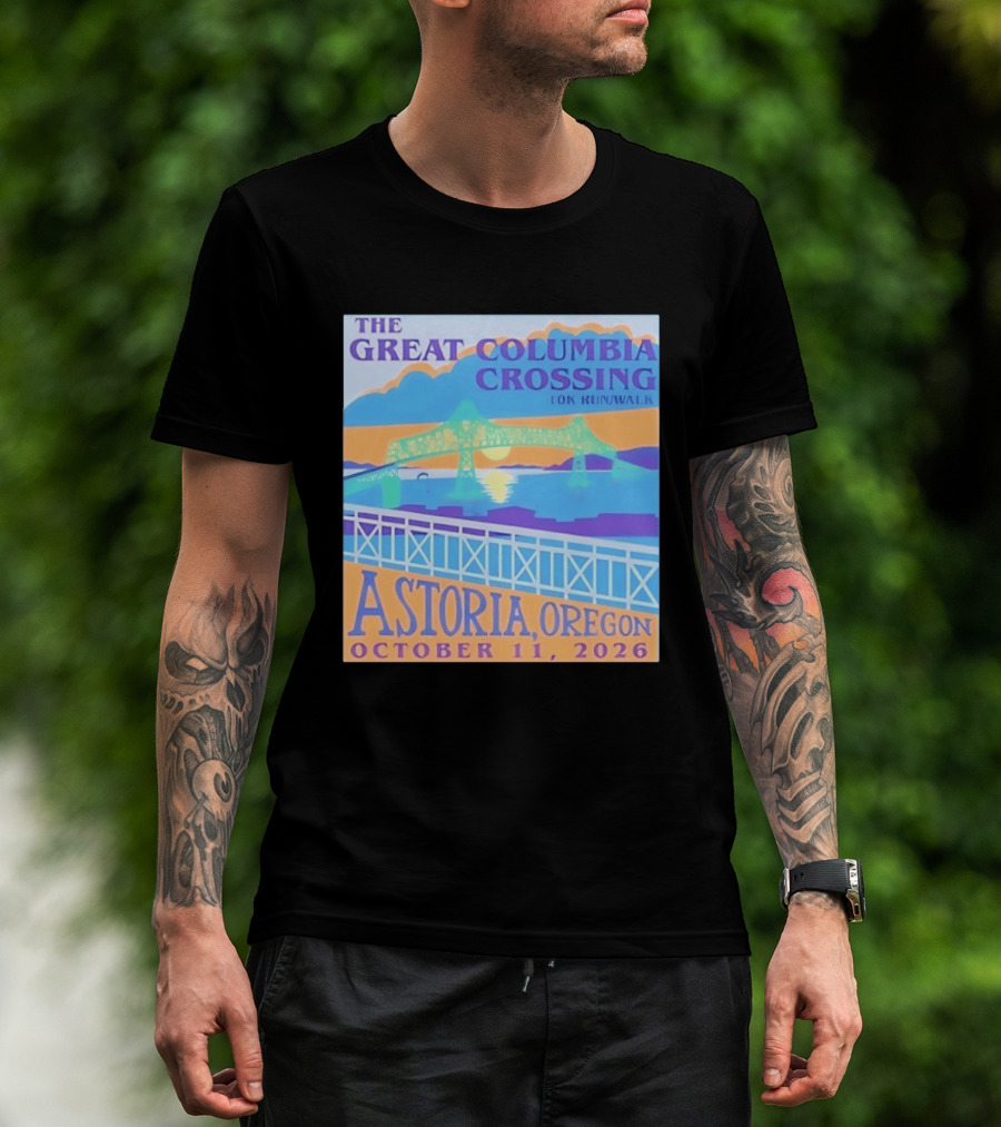 The Great Columbia Crossing 10K Run Walk Astoria Oregon October 11 2026 T-Shirt