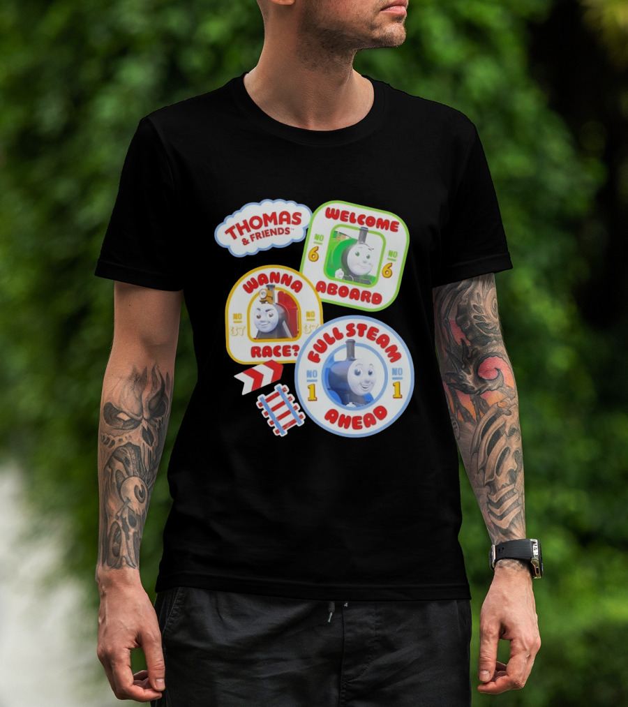 Thomas And Friends Welcome Aboard Full Steam Ahead Wanna Race No 1 No 6 No 37 T-Shirt