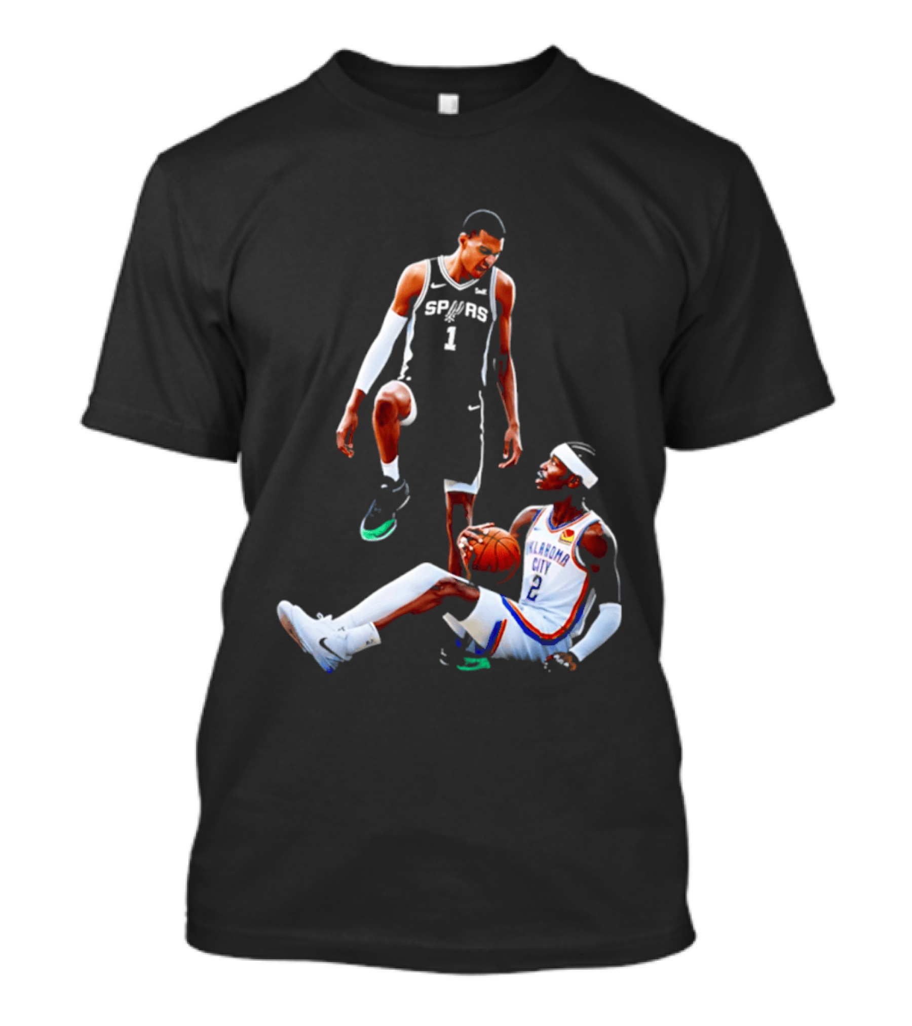 Victor Wembanyama Spurs Number 1 Vs Oklahoma City Number 2 Basketball Matchup T-Shirt