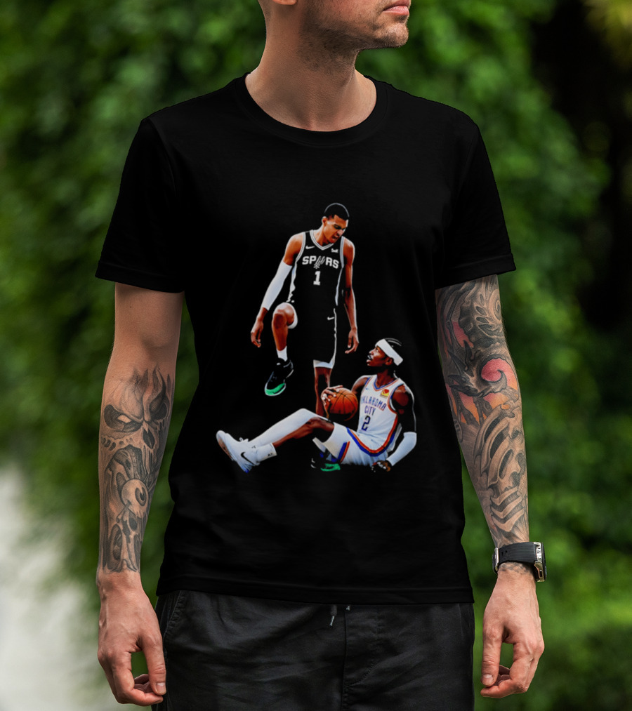Victor Wembanyama Spurs Number 1 Vs Oklahoma City Number 2 Basketball Matchup T-Shirt