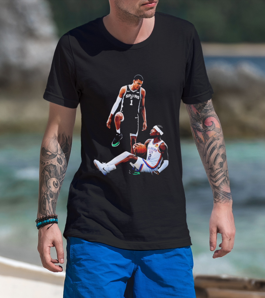 Victor Wembanyama Spurs Number 1 Vs Oklahoma City Number 2 Basketball Matchup T-Shirt