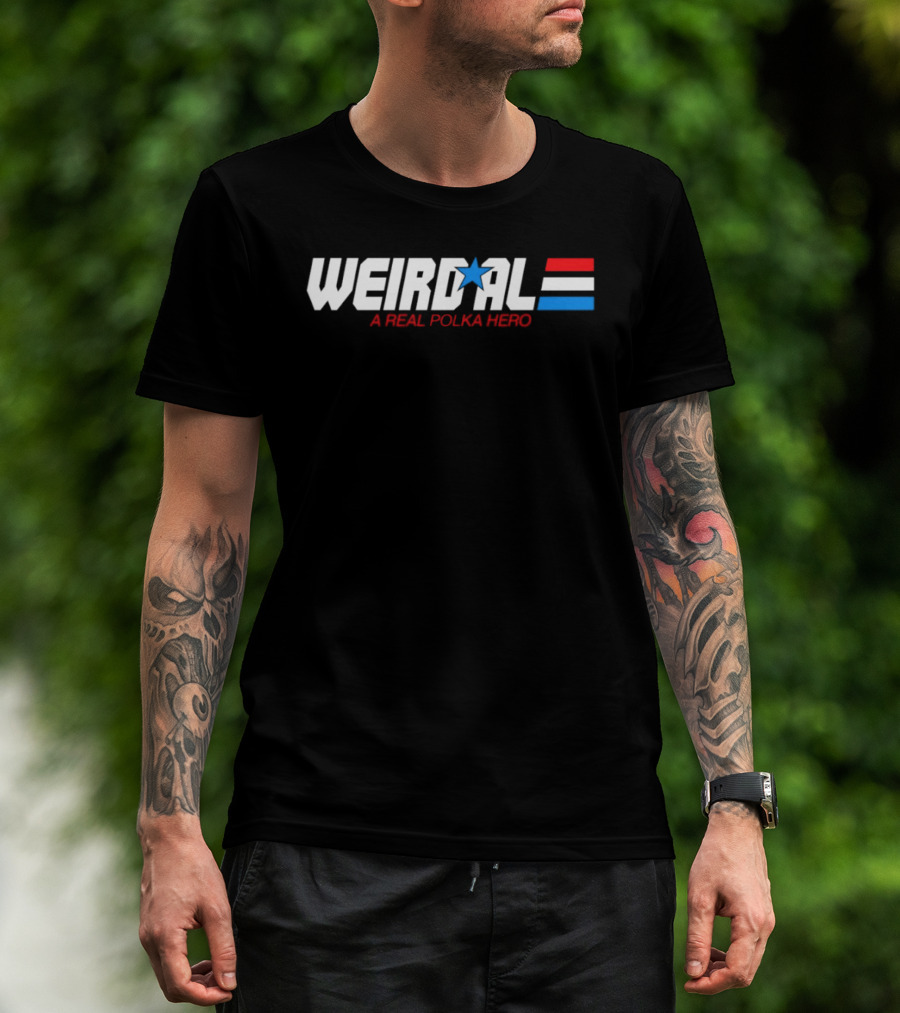 Weird Al Real Polka Hero Star Blue Red White T-Shirt