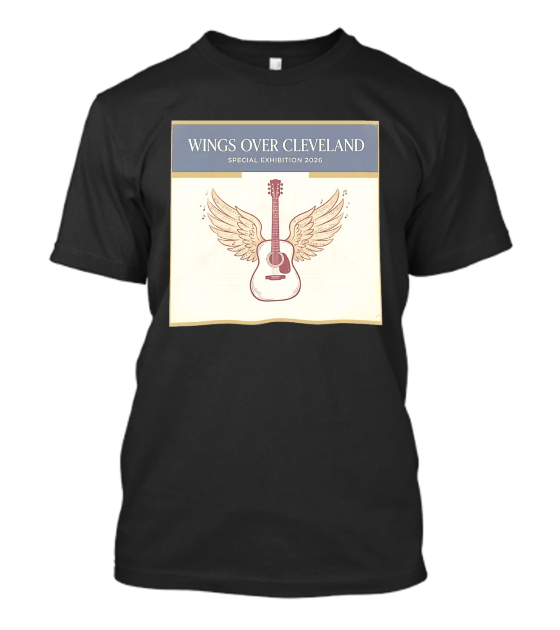 Wings Over Cleveland Special Exhibition 2026 Guitar With Wings And Music Notes T-Shirt