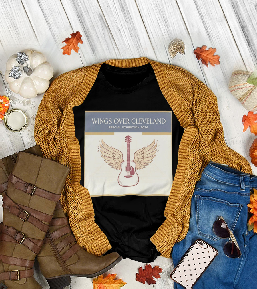 Wings Over Cleveland Special Exhibition 2026 Guitar with Wings and Music Notes T-Shirt