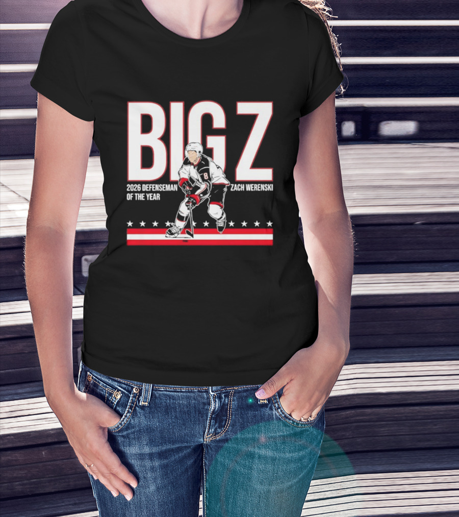 Big Z Zach Werenski Columbus Blue Jackets 2026 Defenseman Of The Year T-Shirt