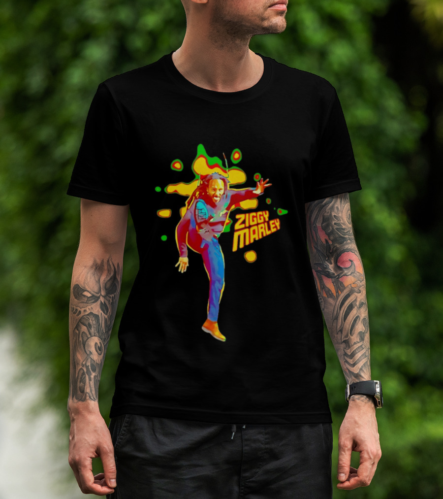Ziggy Marley Vibrant Reggae Music Legend Performance T-Shirt
