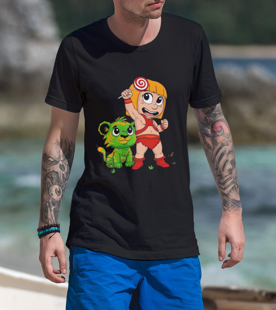 He Man And Battle Cat Masters Of Kindergarten Lollipop Adventure T-Shirt